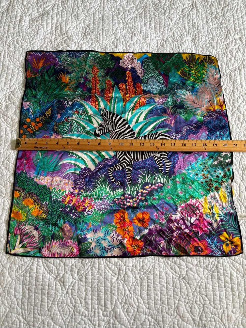 Vibrant Zebra Jungle Silk Scarf - Multicolor Unbranded - Picture 6 of 10